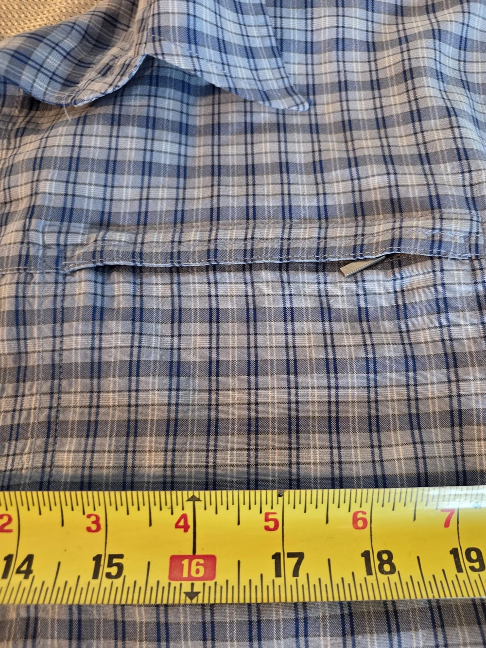 The North Face Blue Plaid Short-Sleeve Button-Up Shirt
